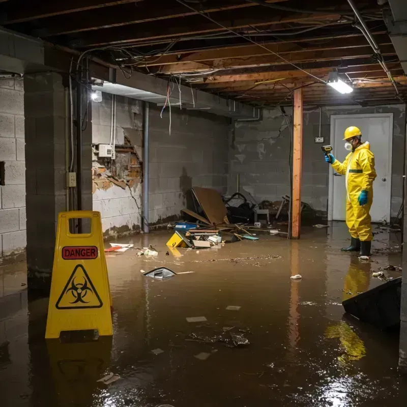 Flooded Basement Electrical Hazard in El Paso, IL Property